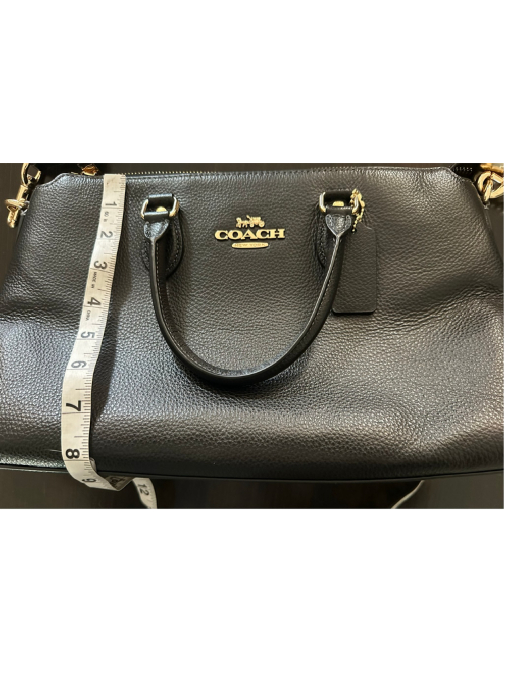 Women's Coach Black Leather Satchel Handbag - Picture 8 of 10